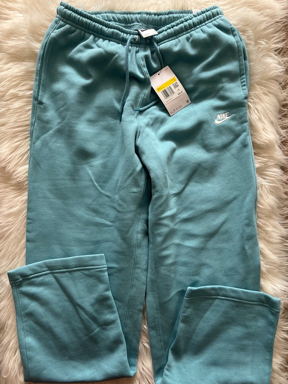 Nike Mens Teal Blue Sweatpants with White Swoosh. Sz small. NEW